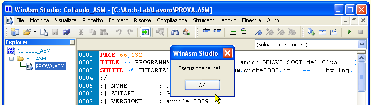 WinASM Studio - Eseguibile non disponibile