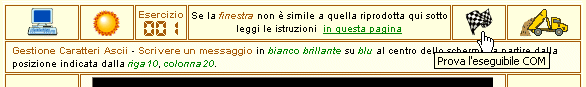 Lanciare un eseguibile: barra di lancio