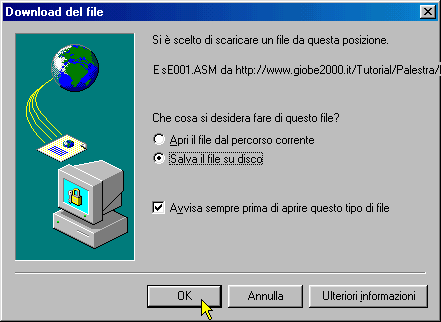 Scaricare un sorgente ASM: con Win 98/ME